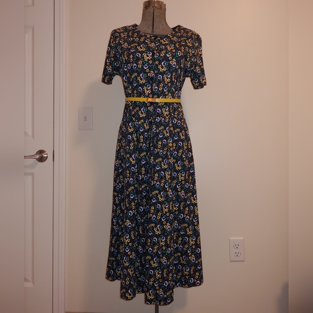 Vintage 90s Cotton Talbots Button Front Floral Day Dress